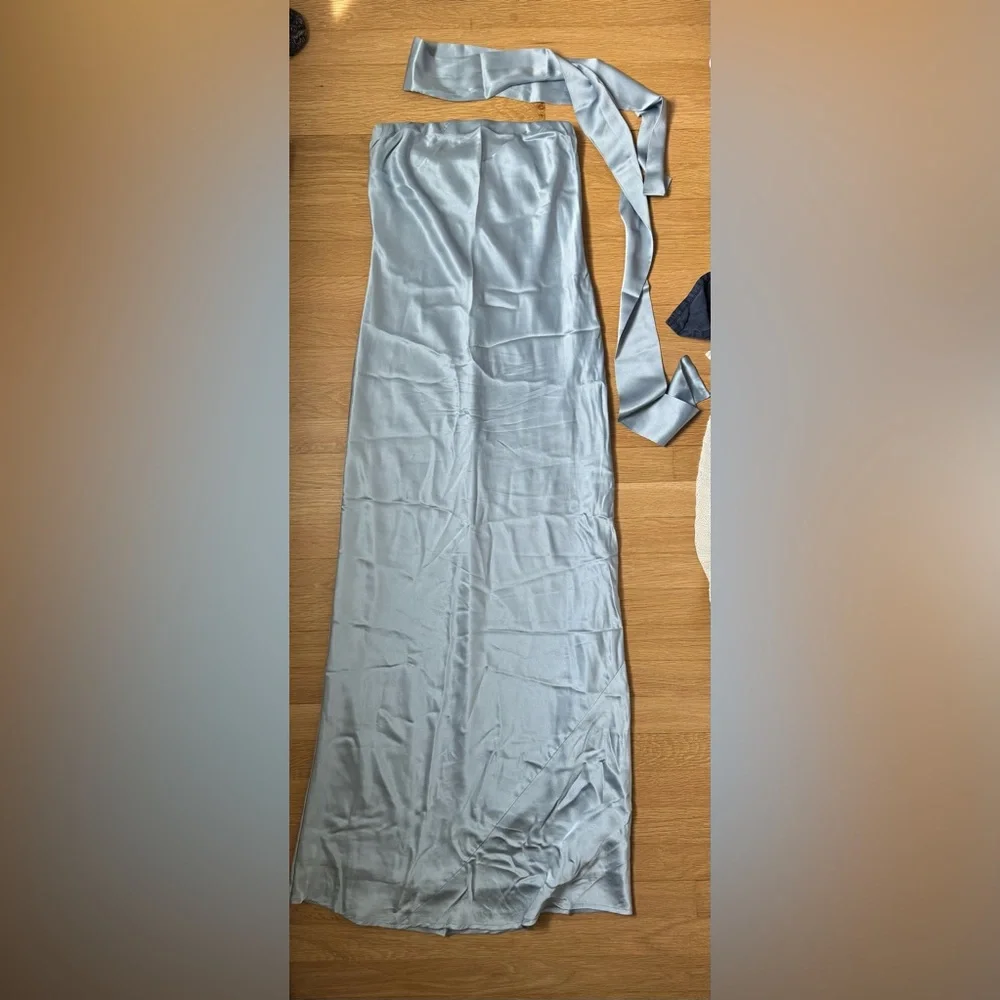 Reformation Oren Silk Dress in Mineral - Picture 6 of 9
